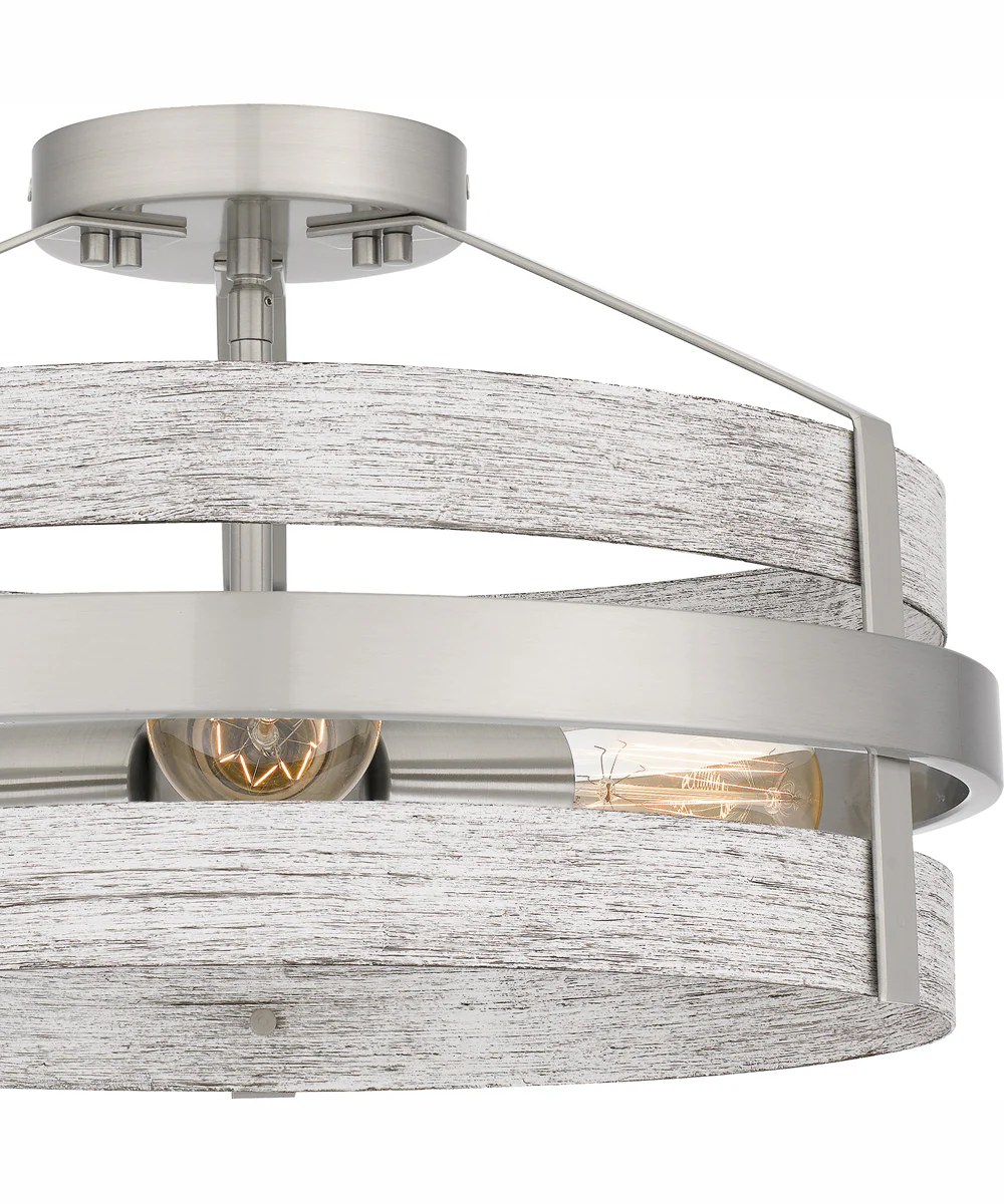 Gadsen Medium 3-light Semi Flush Mount Brushed Nickel - Image 6