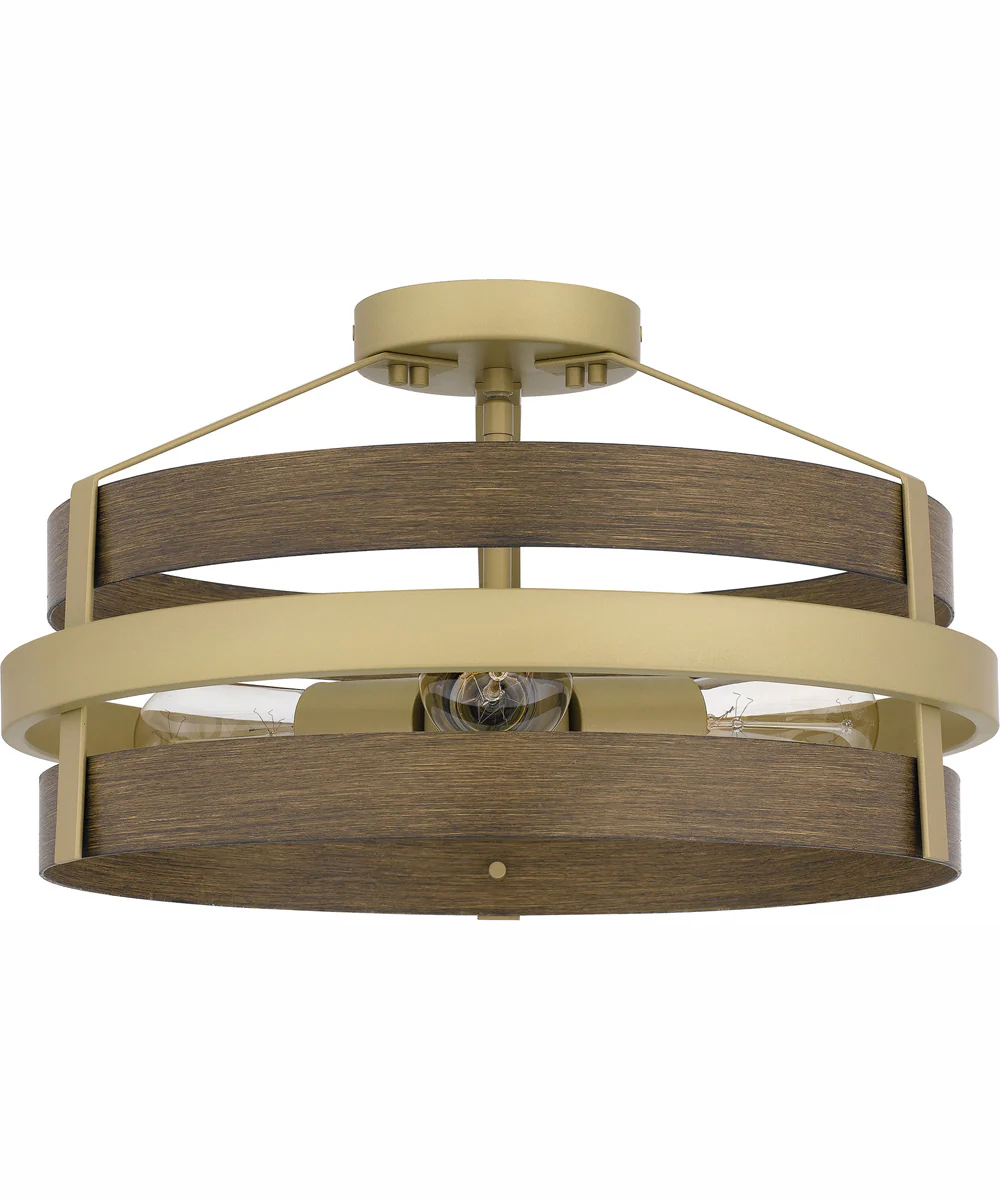 Gadsen Medium 3-light Semi Flush Mount Champagne Gold - Image 3
