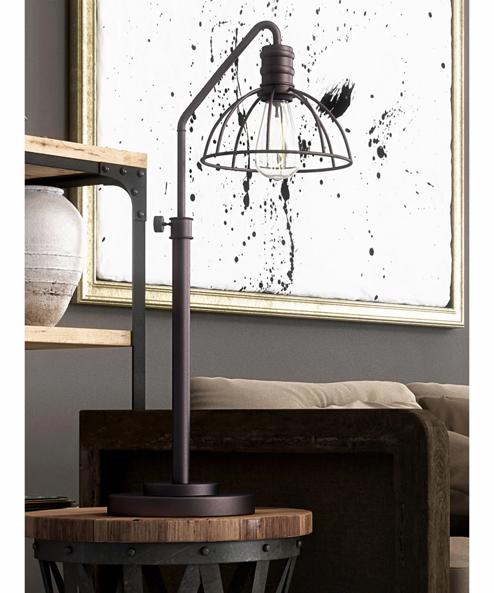 Gaius 1-Light Metal Table Lamp Burnished Bronze - Image 3