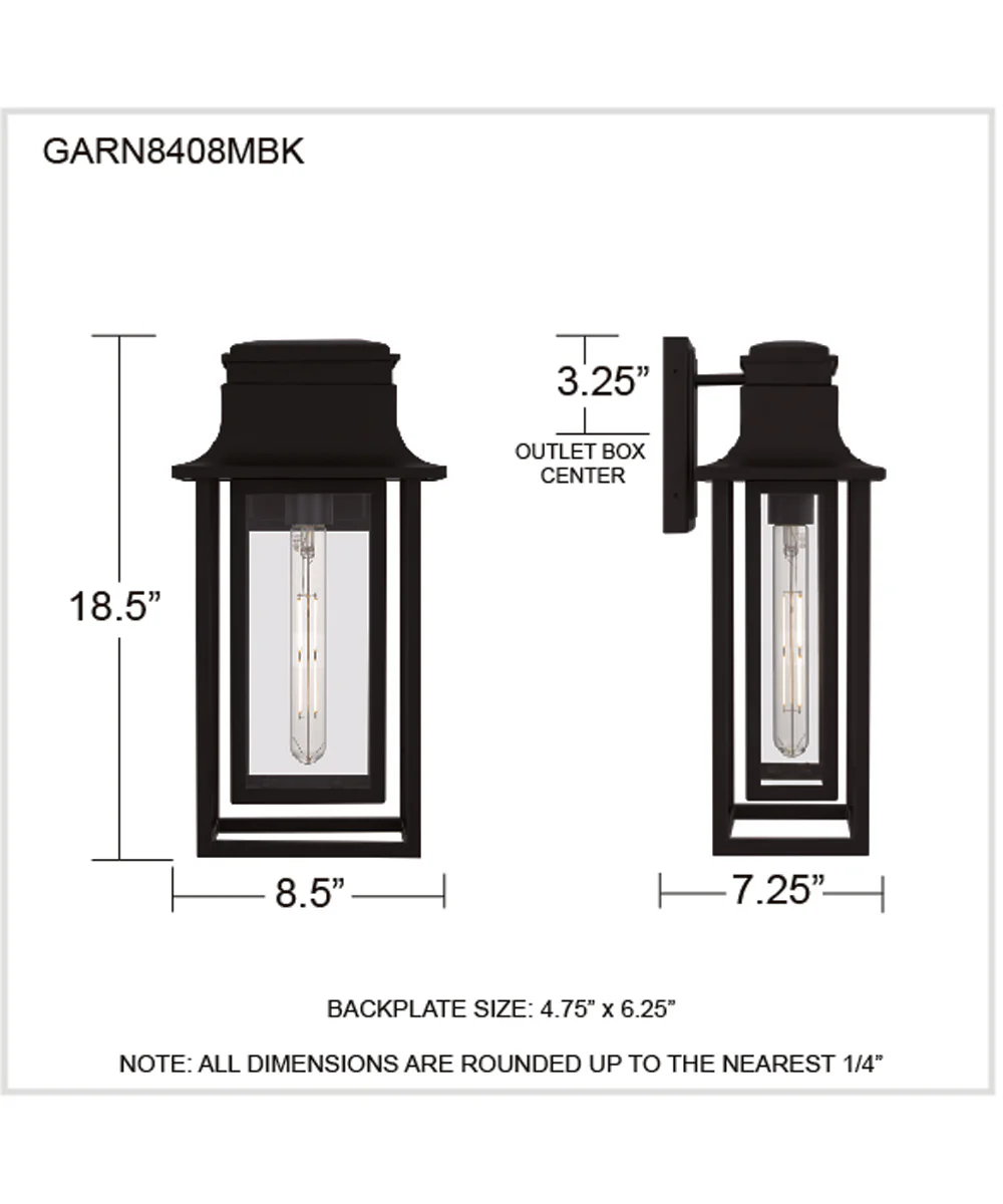 Garner 1-light Outdoor Wall Light Matte Black - Image 4