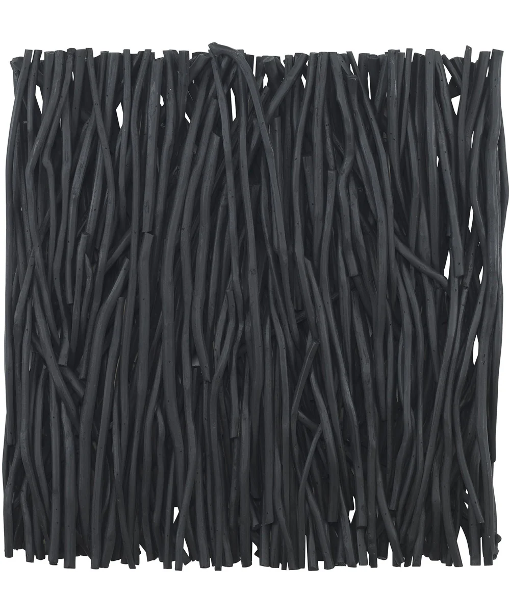 Gathered Teak Square Black Wood Wall Decor