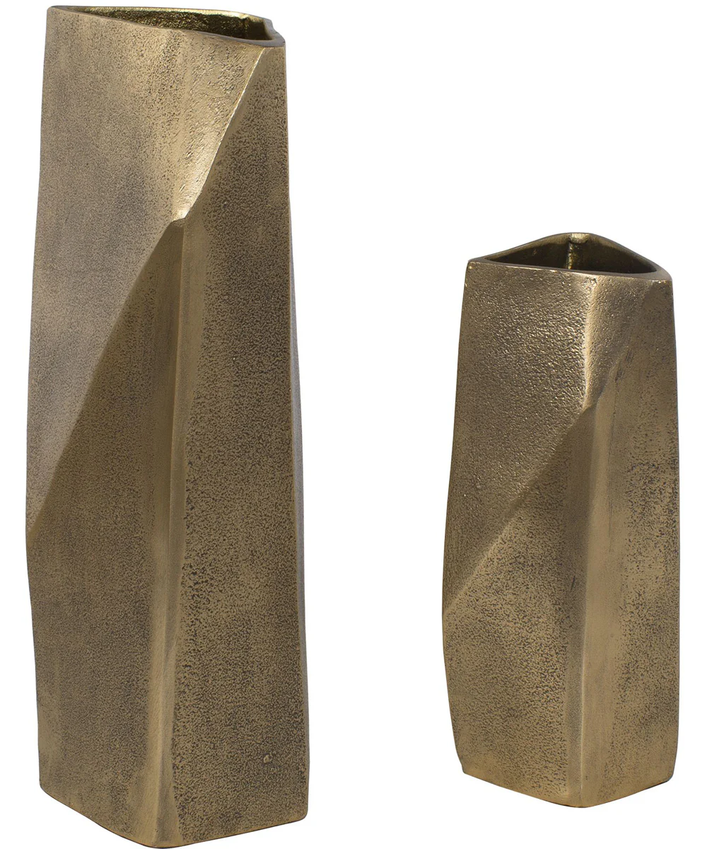 GeoForm Indoor-Outdoor Brass Vases Set of 2 - Image 4
