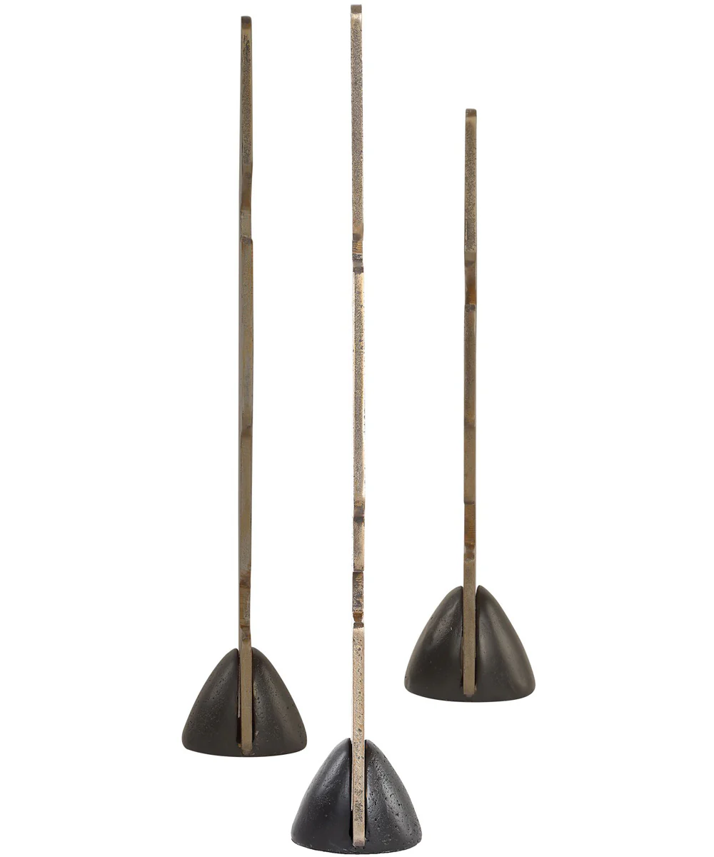 Geometric Echoes Bronze Sculptures Set of 3 - Image 3