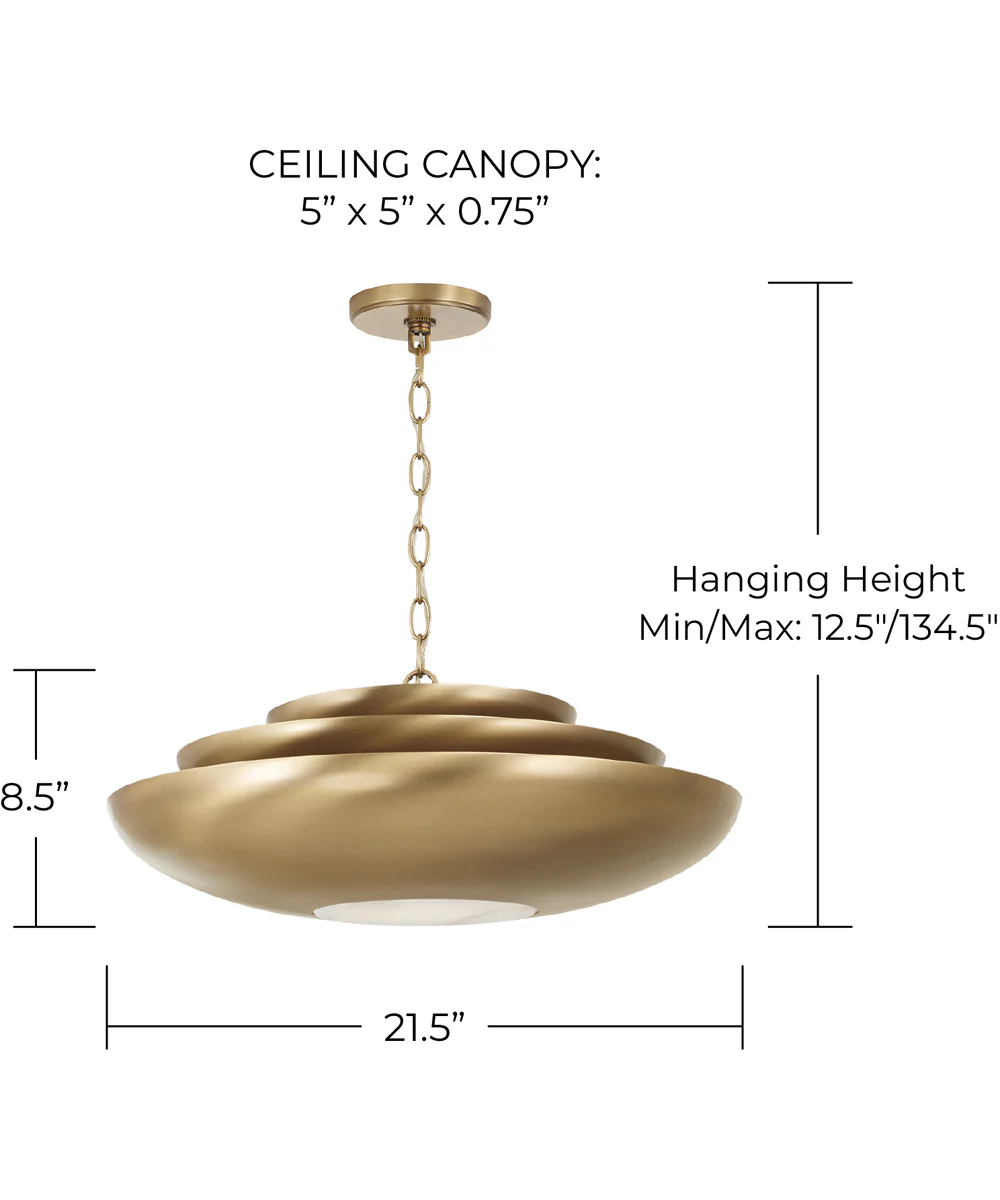 Gia 1-Light Pendant Aged Brass - Image 4
