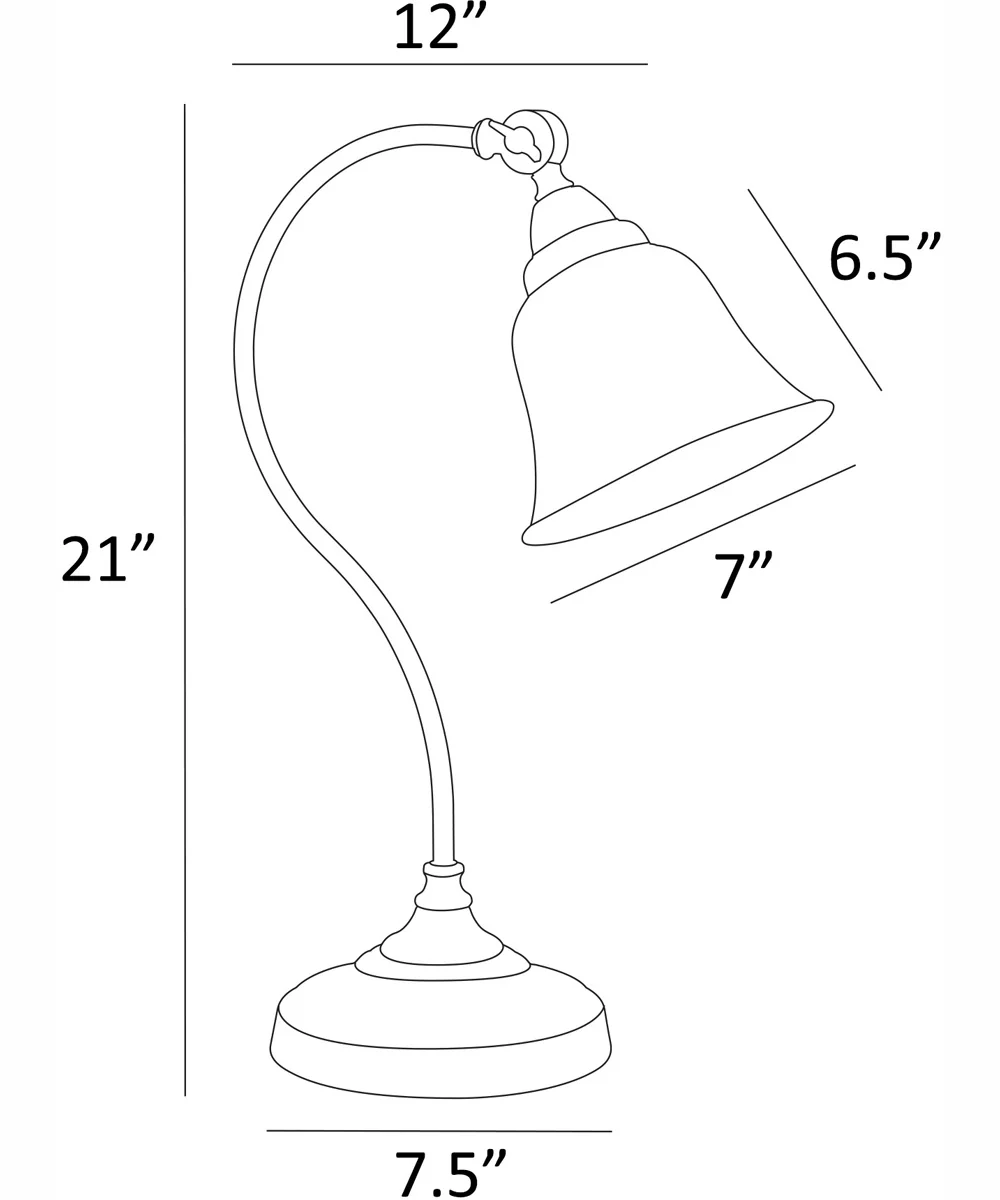 Gianna 1-Light Desk Table Lamp Antique Copper - Image 4