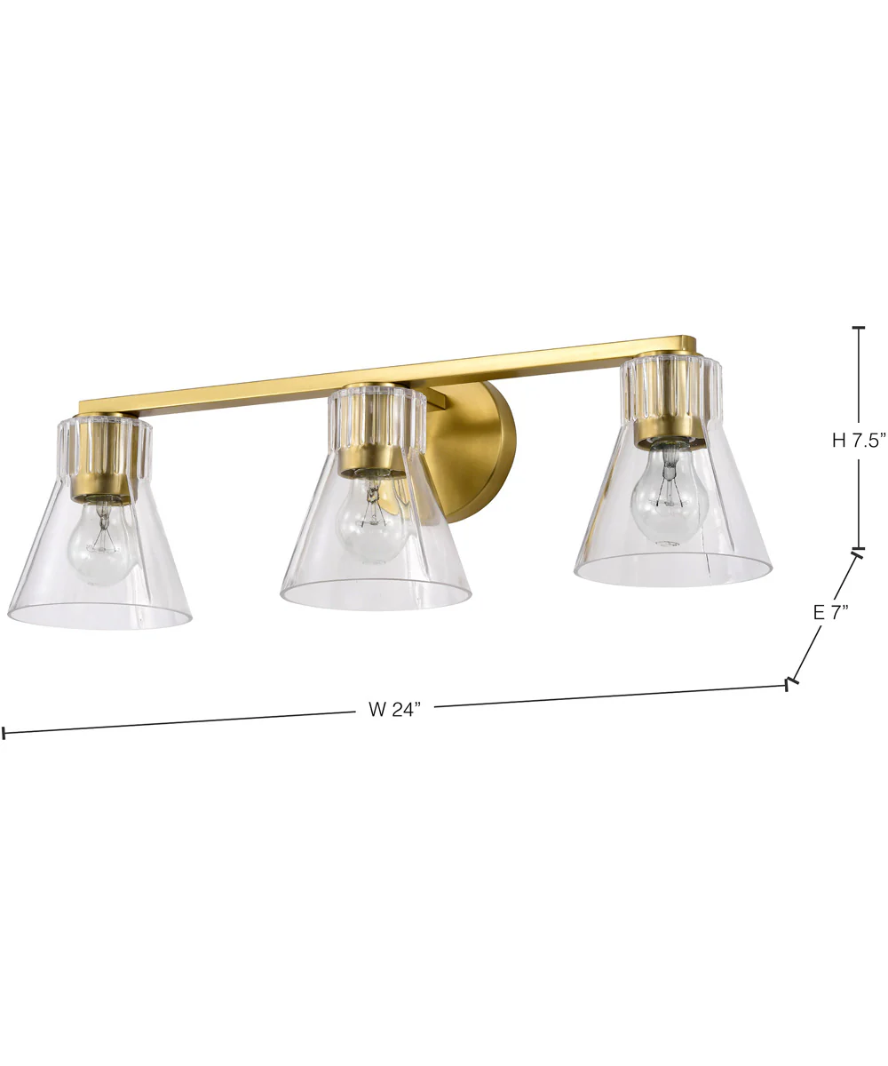 Gianna 3-Light Vanity & Wall Vintage Brass - Image 13