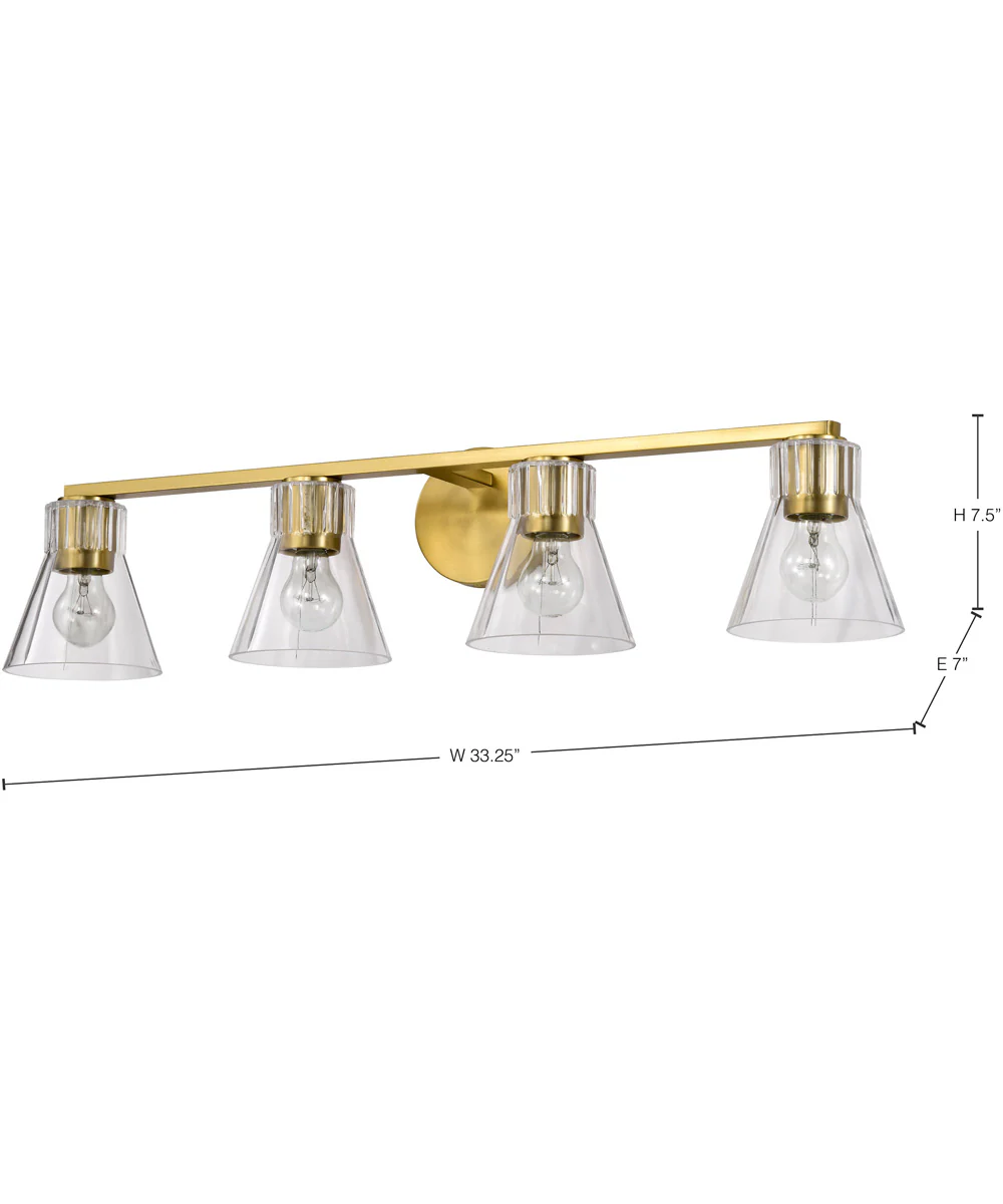 Gianna 4-Light Vanity & Wall Vintage Brass - Image 10