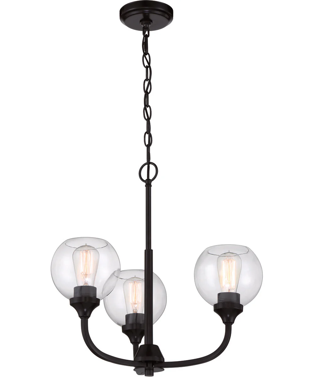 Glenda 3-Light Chandelier Flat Black - Image 2