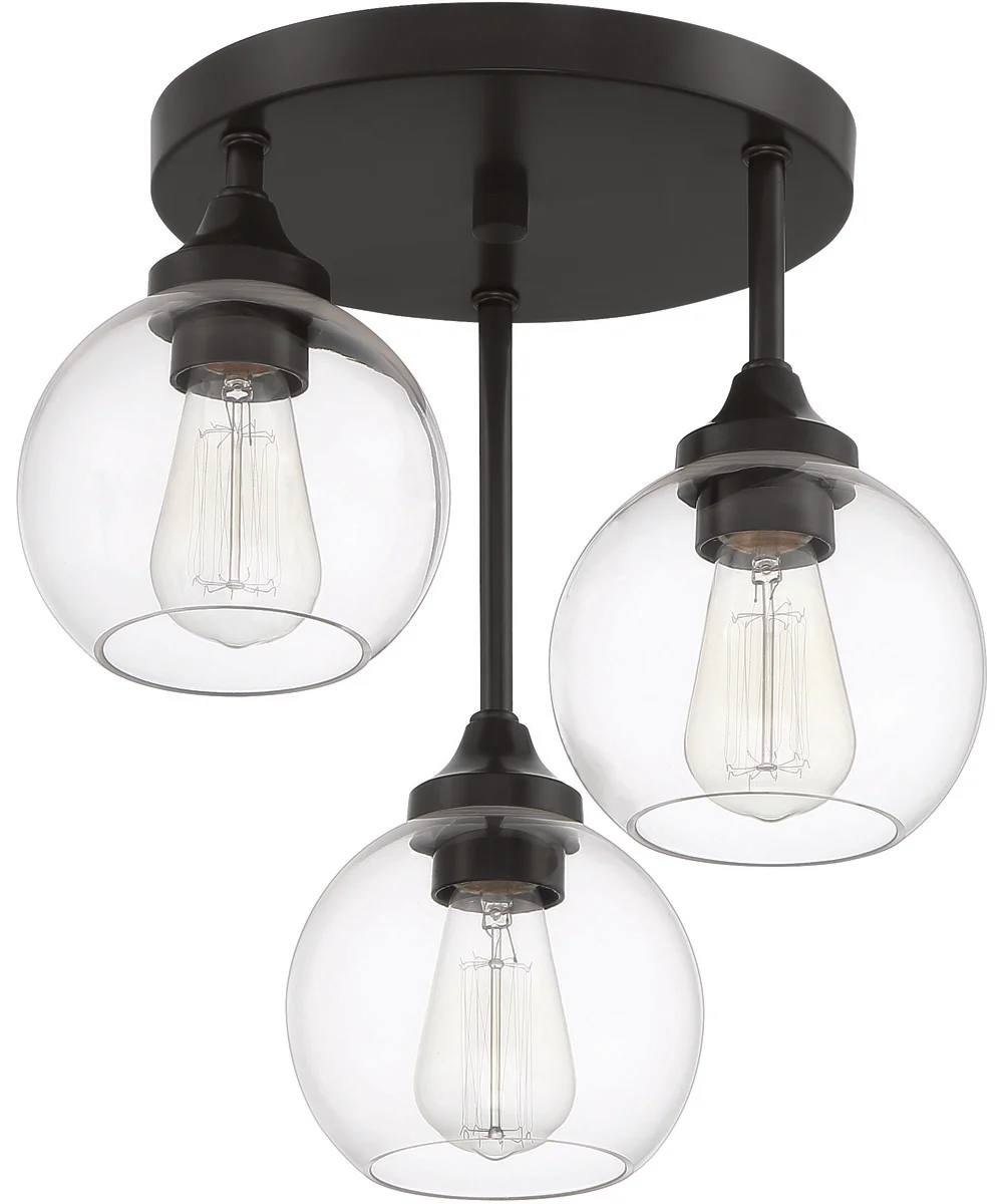Glenda 3-Light Semi Flush Flat Black - Image 4