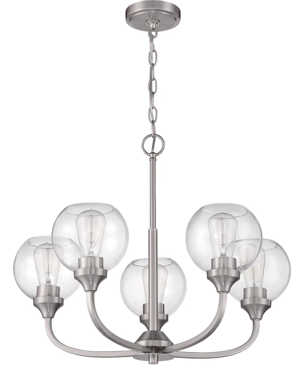 Glenda 5-Light Chandelier Brushed Polished Nickel - Image 4