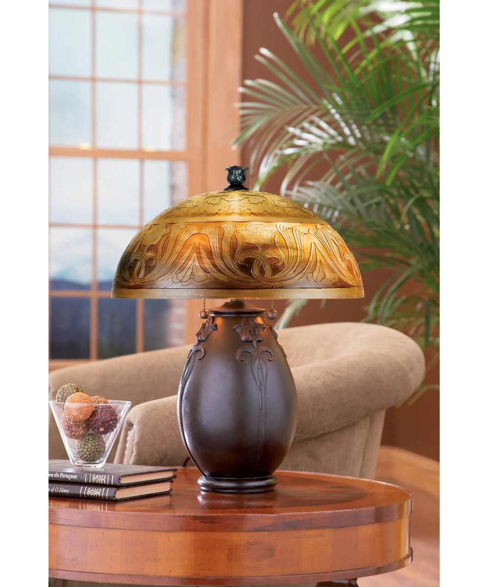 Glenhaven Small 2-light Table Lamp Teco Rossa - Image 3