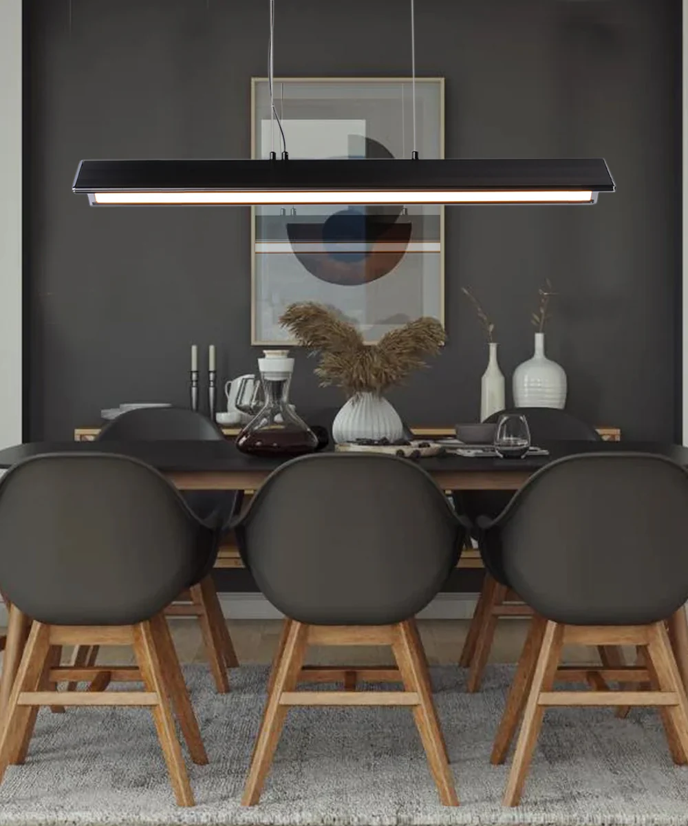 Glider 36"L 1-Light LED Island Light Light Fixture Black and Polished Chrome Finish by ET2 - Image 3