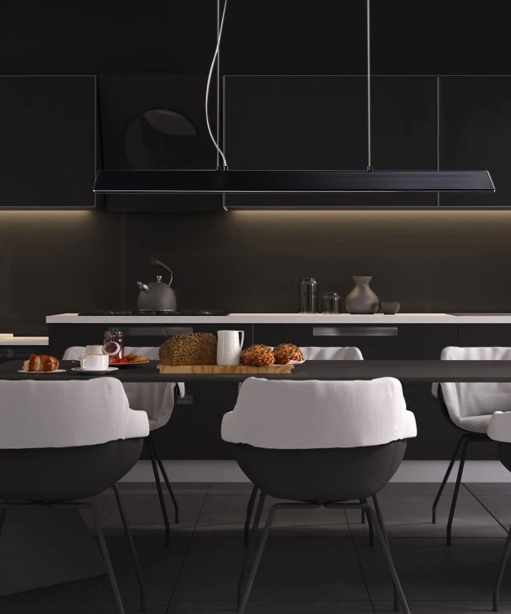 Glider 46"L 1-Light LED Island Light Light Fixture Black and Polished Chrome Finish by ET2 - Image 3