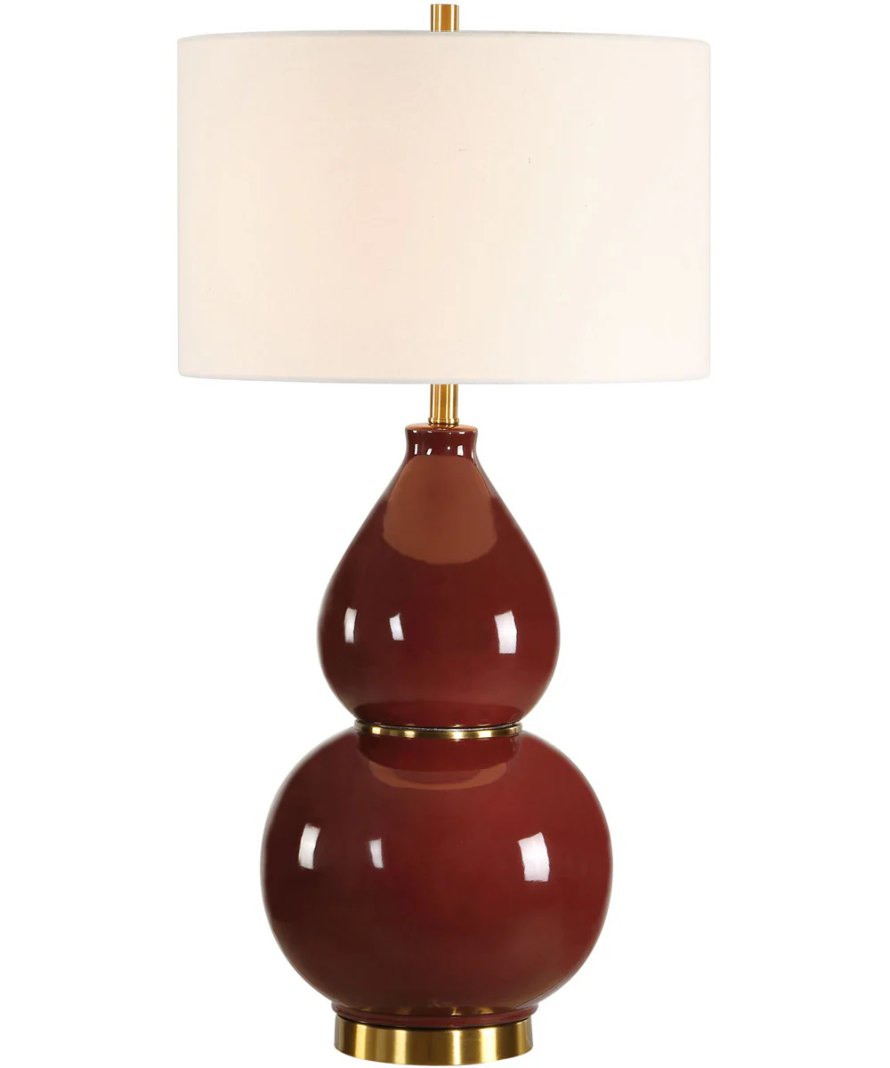 Gourd Burgundy Table Lamp