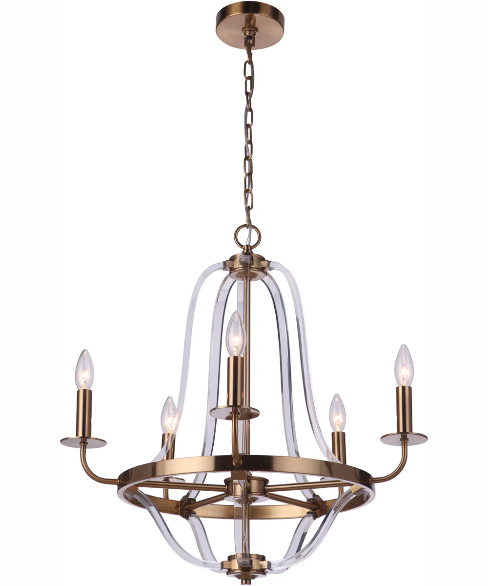 Graclyn 5-Light Chandelier Satin Brass - Image 2