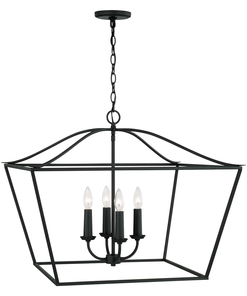 Grady 4-Light Pendant Black Iron