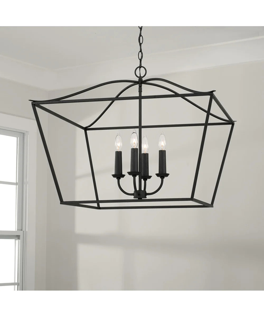 Grady 4-Light Pendant Black Iron - Image 2