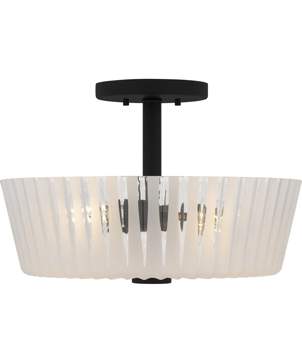 Gray Medium 3-light Semi Flush Mount Matte Black - Image 3