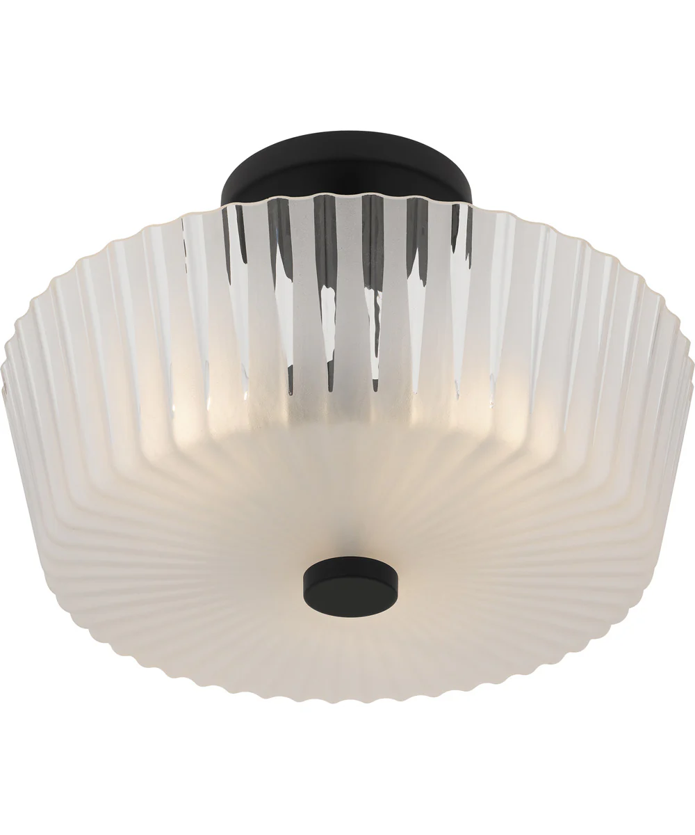 Gray Medium 3-light Semi Flush Mount Matte Black - Image 4