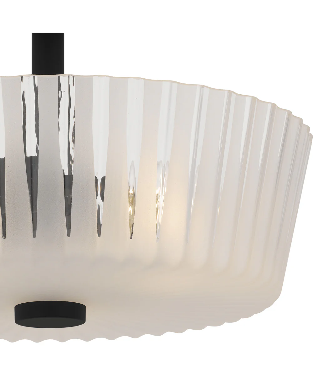 Gray Medium 3-light Semi Flush Mount Matte Black - Image 5