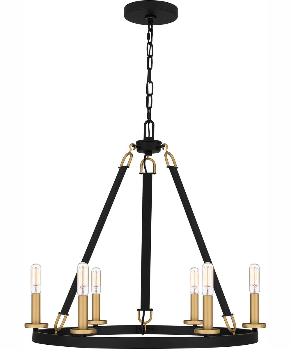 Graylyn 6-light Chandelier Matte Black - Image 3