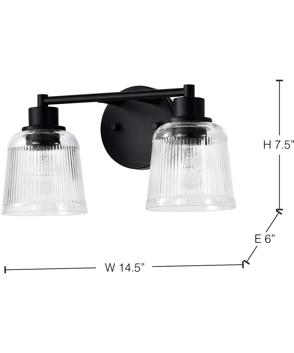 Grayson 2-Light Vanity & Wall Matte Black - Image 13