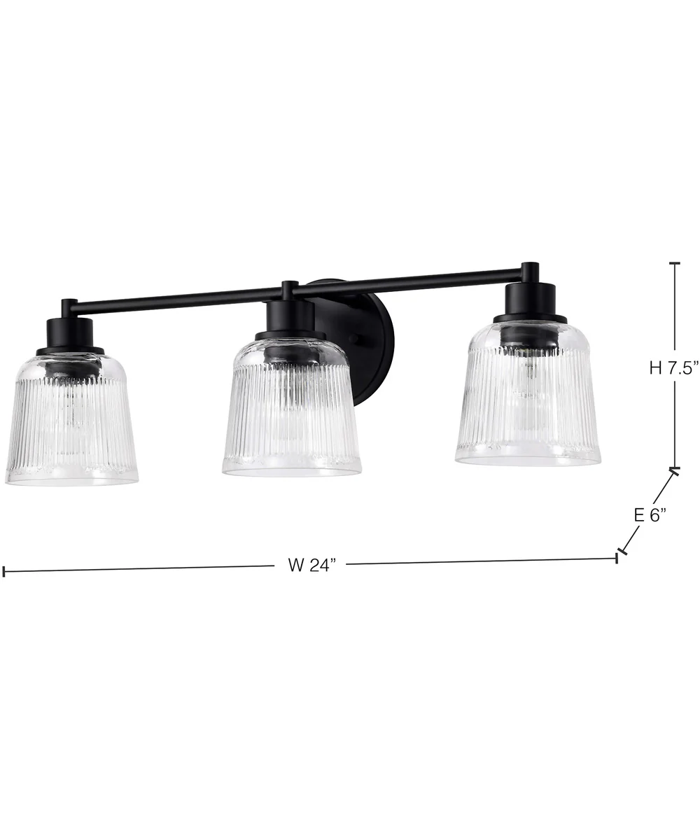 Grayson 3-Light Vanity & Wall Matte Black - Image 11