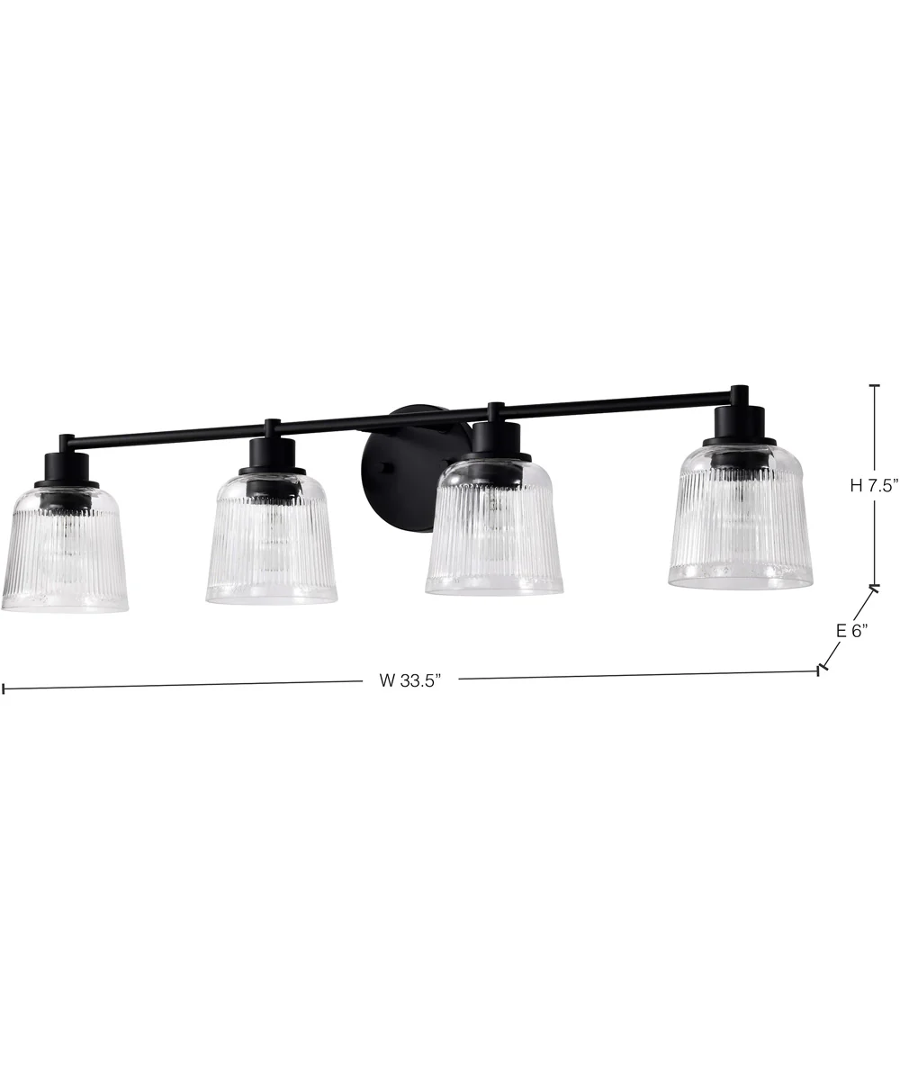 Grayson 4-Light Vanity & Wall Matte Black - Image 13