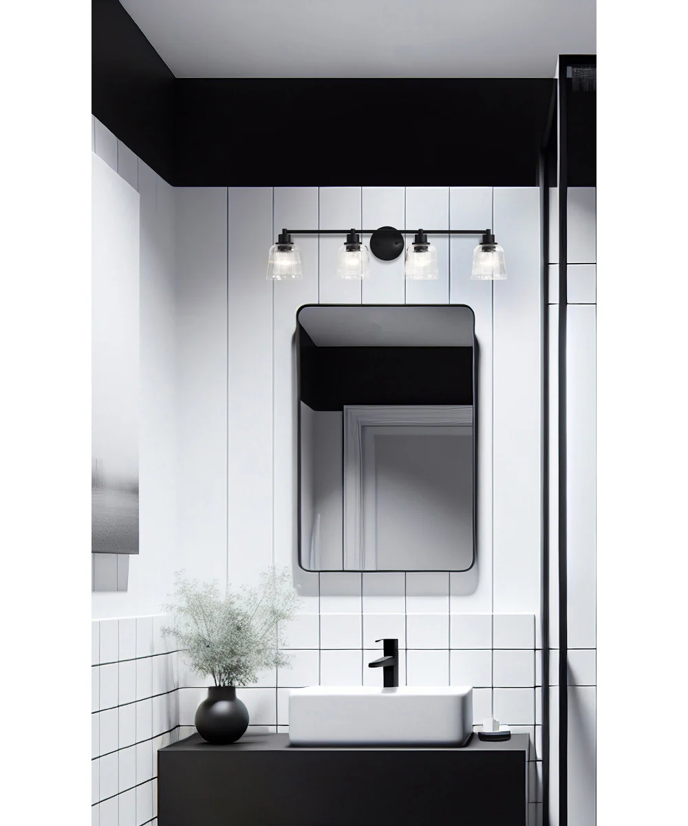 Grayson 4-Light Vanity & Wall Matte Black - Image 2