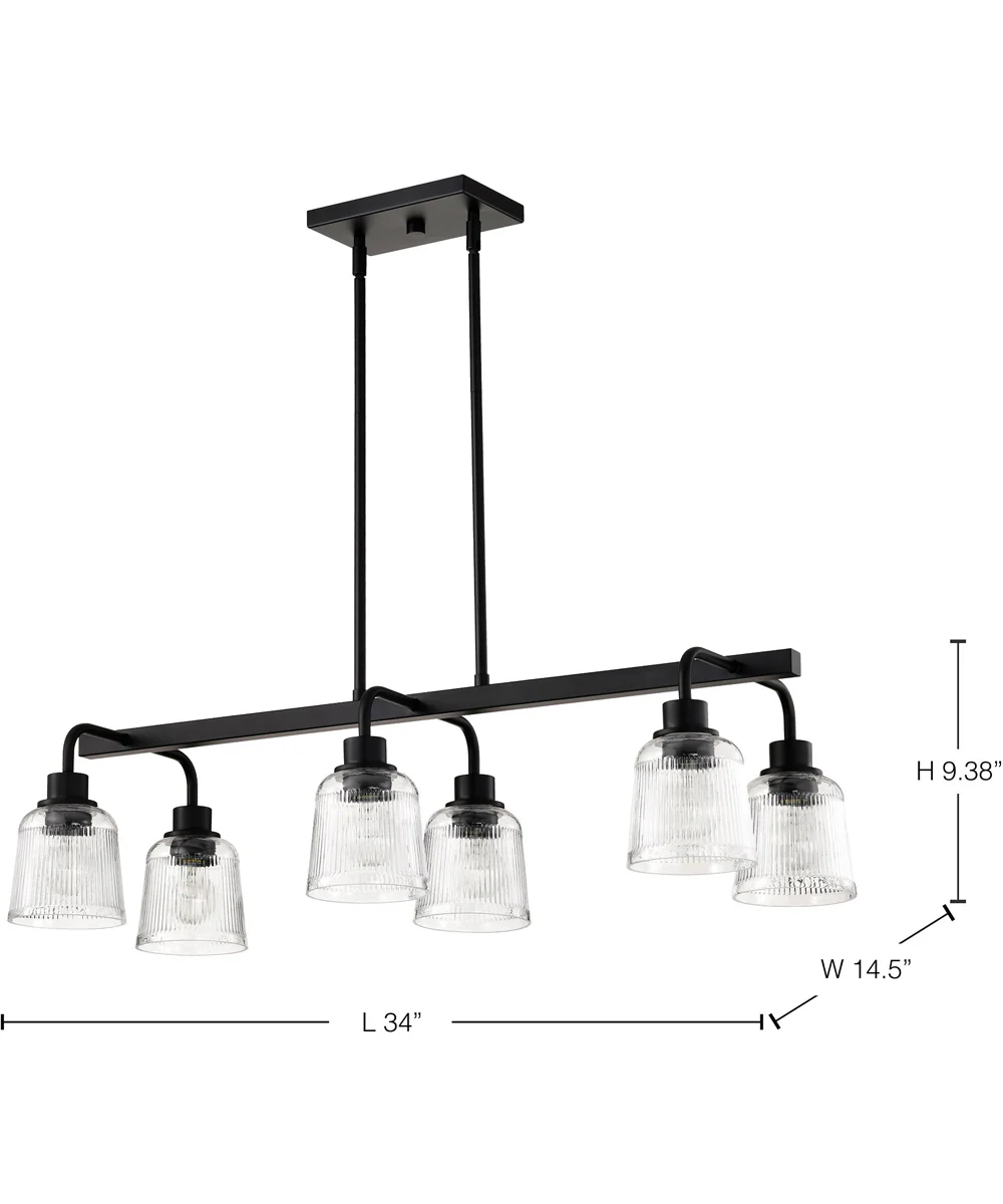 Grayson 6-Light Pendant Matte Black - Image 12