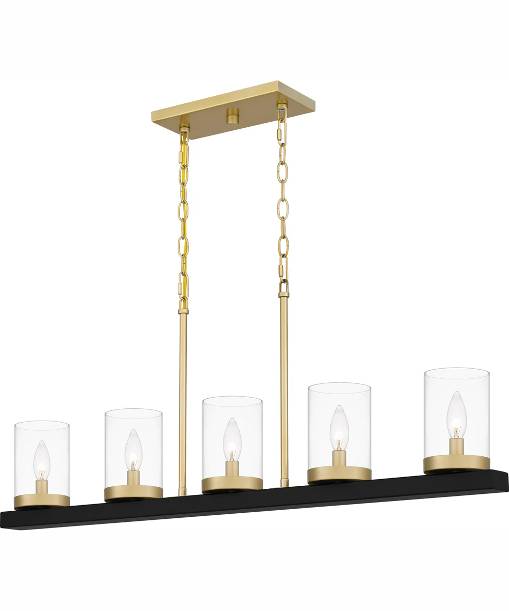 Greeley Medium 5-light Island Light Matte Black