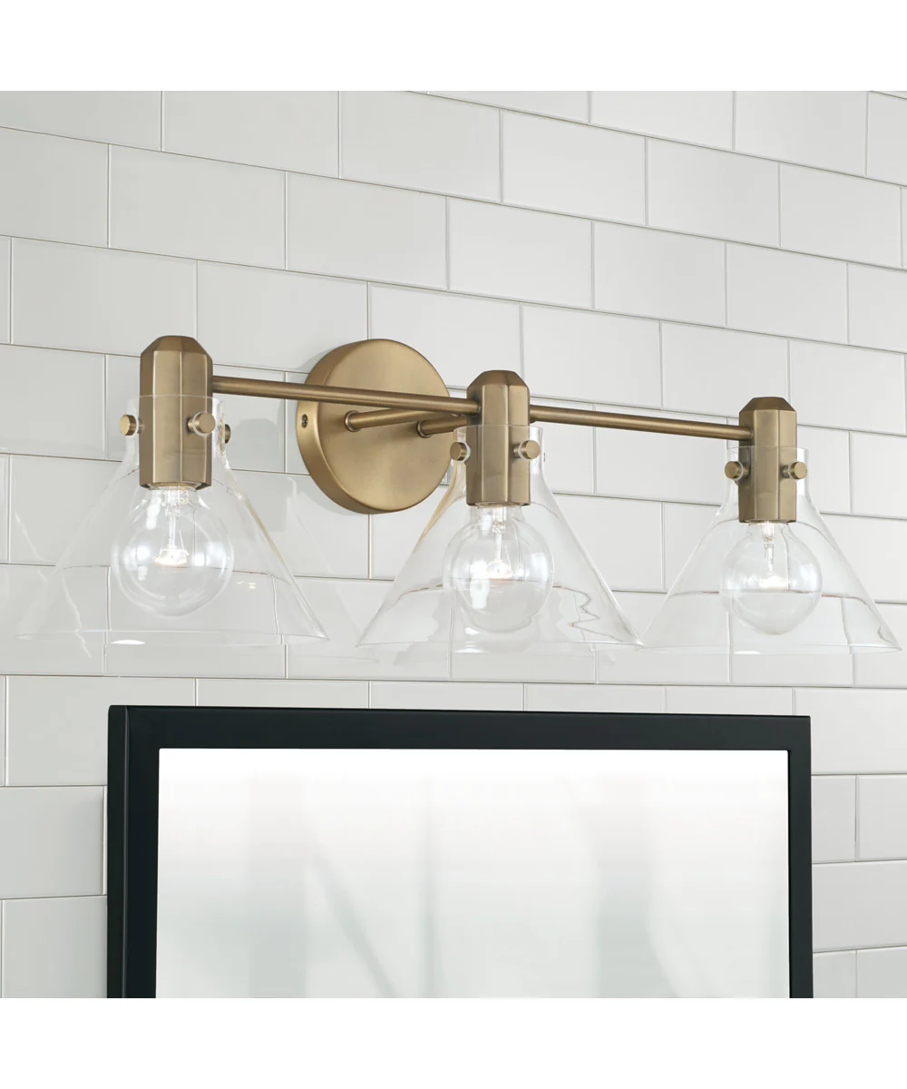 Greer 3-Light Vanity Aged Brass - Image 2