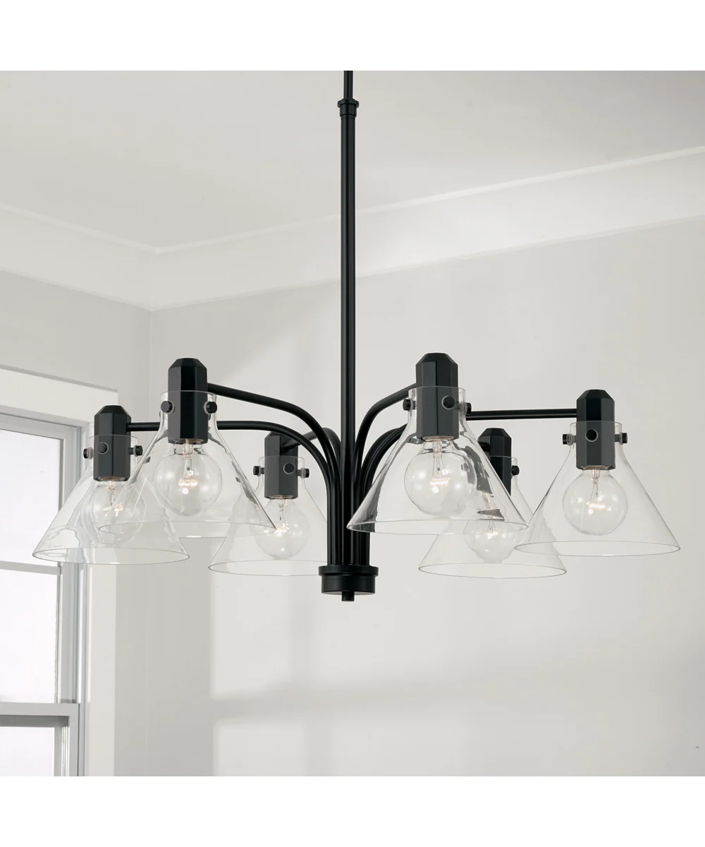 Greer 6-Light Chandelier Matte Black - Image 2