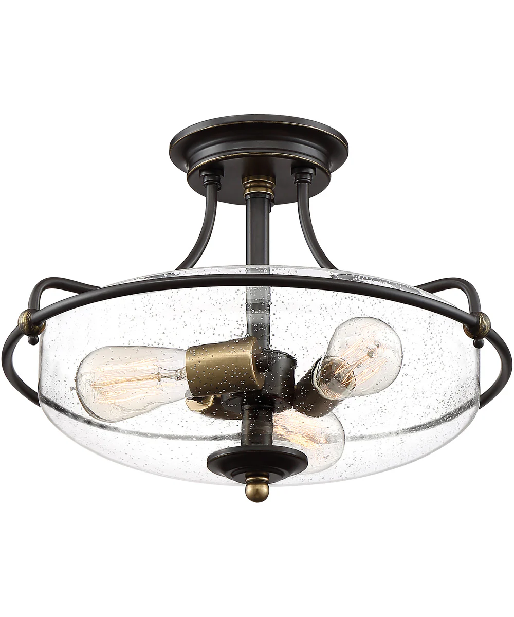 Griffin Extra Large 3-light Semi Flush Mount Palladian Bronze - Image 4