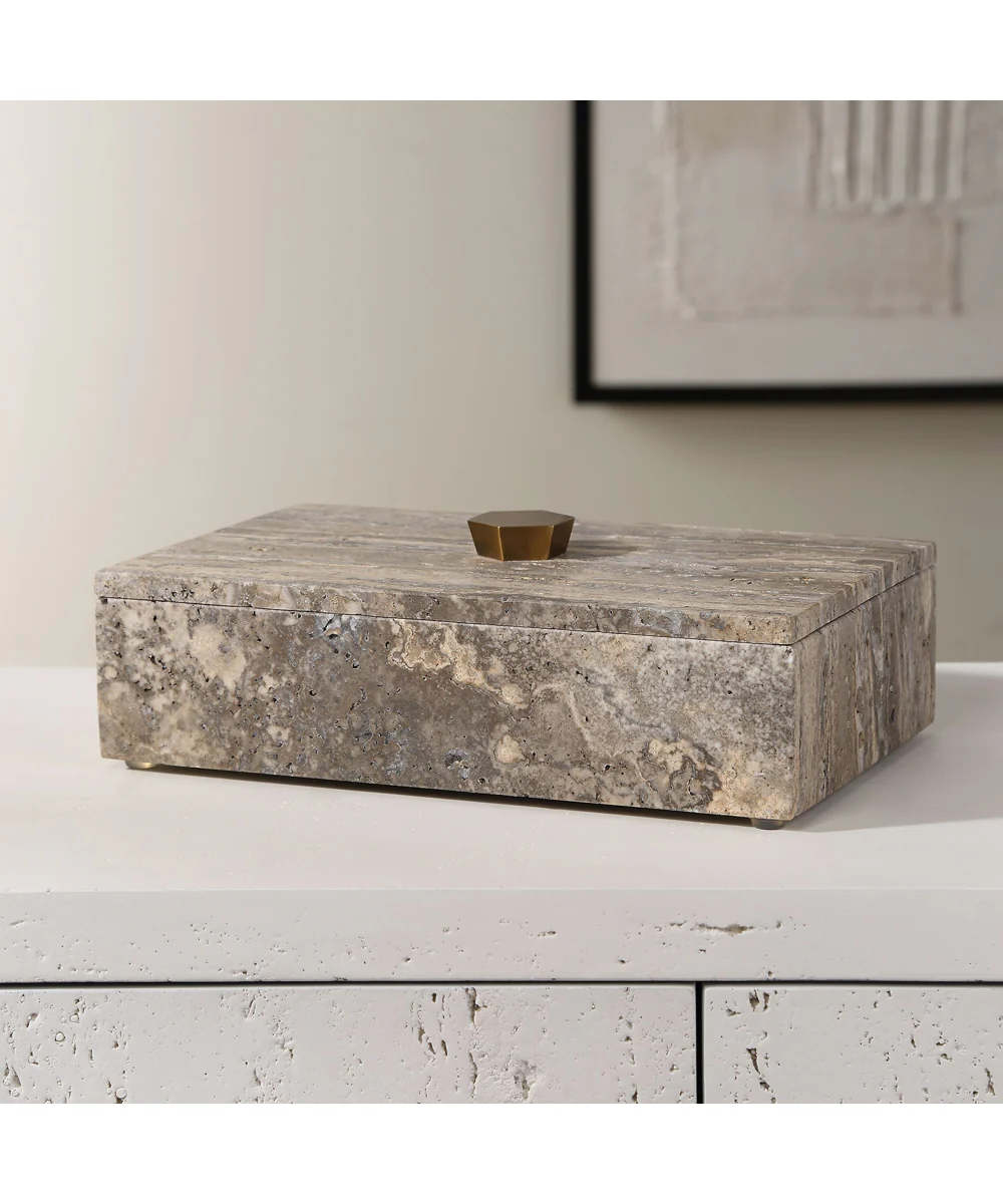 Griseus Travertine Stone Box - Image 3