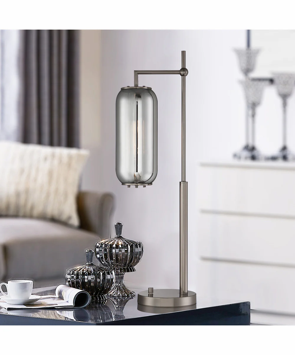 Hagen 1-Light Table Lamp G/Smoke Glass Shade - Image 3