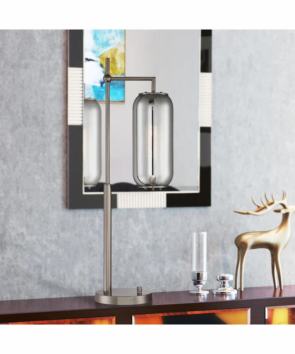 Hagen 1-Light Table Lamp G/Smoke Glass Shade - Image 4