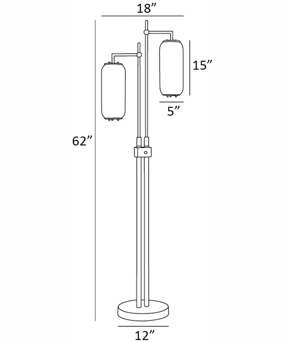 Hagen 2-Light 2-Light Floor Lamp Brushed Nickel/Clear Glass Shade - Image 3