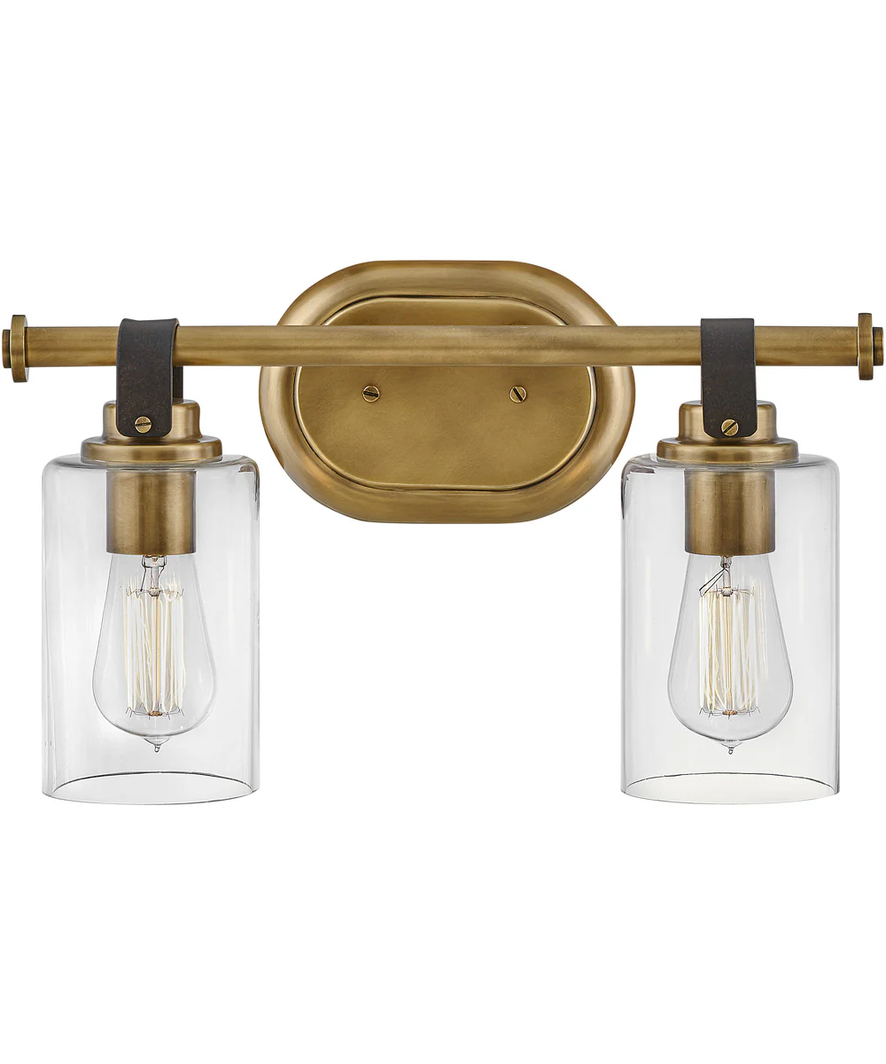 Halstead 2-Light Vanity in Heritage Brass