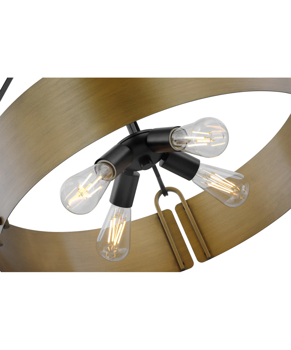 Halter 4-Light Pendant Matte Black / Natural Brass - Image 4