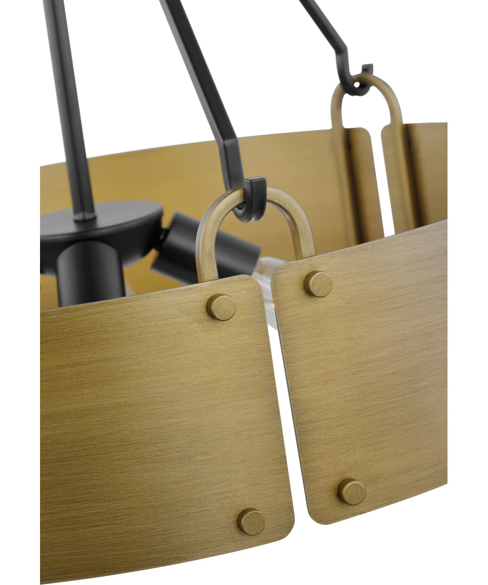 Halter 4-Light Pendant Matte Black / Natural Brass - Image 5