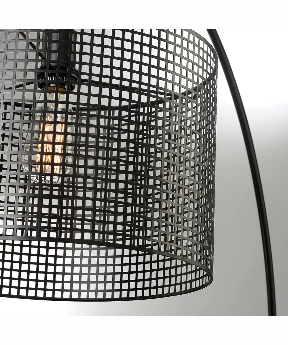 Hamilton 1-Light Arch Lamp Black/Mesh Metal Shade - Image 2