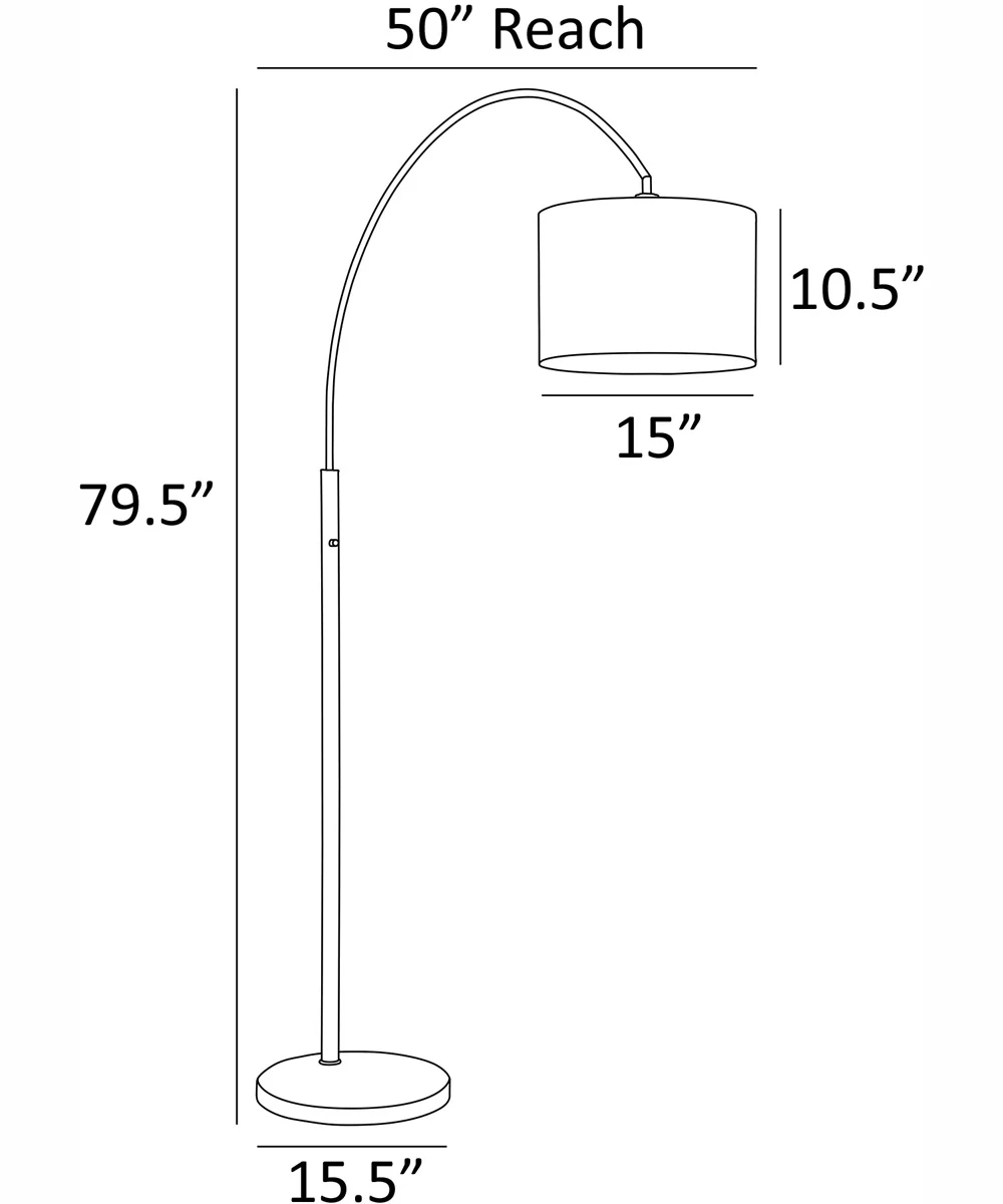 Hamilton 1-Light Arch Lamp Black/Mesh Metal Shade - Image 4