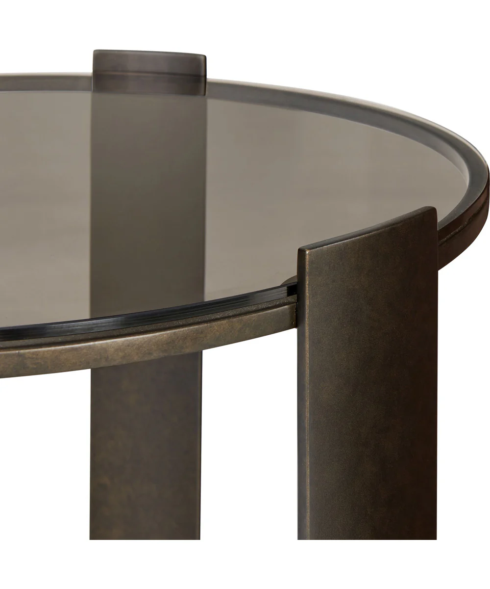 Hanson Bronze & Dark Glass Side Table - Image 4