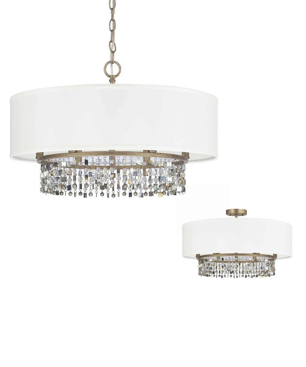 Harper 6-Light Dual Mount Dual-Mount Pendant/Semi-Flush Mount In Brushed Gold - Image 2