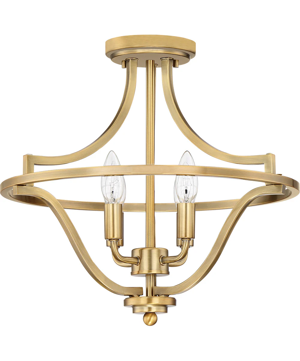 Harvel 4-light Semi Flush Mount Weathered Brass - Image 3