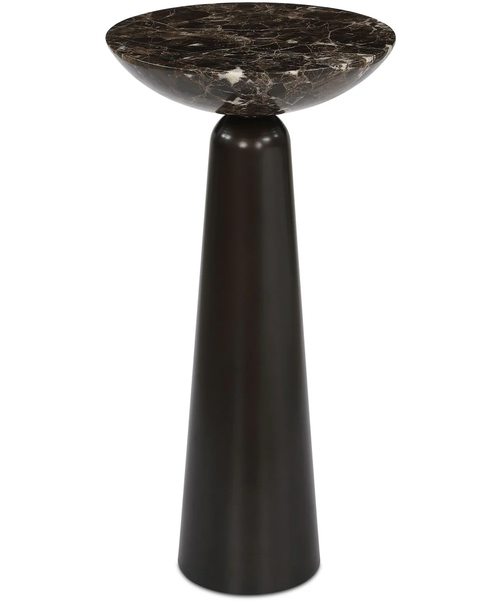 Hastings Brown Marble Accent Table