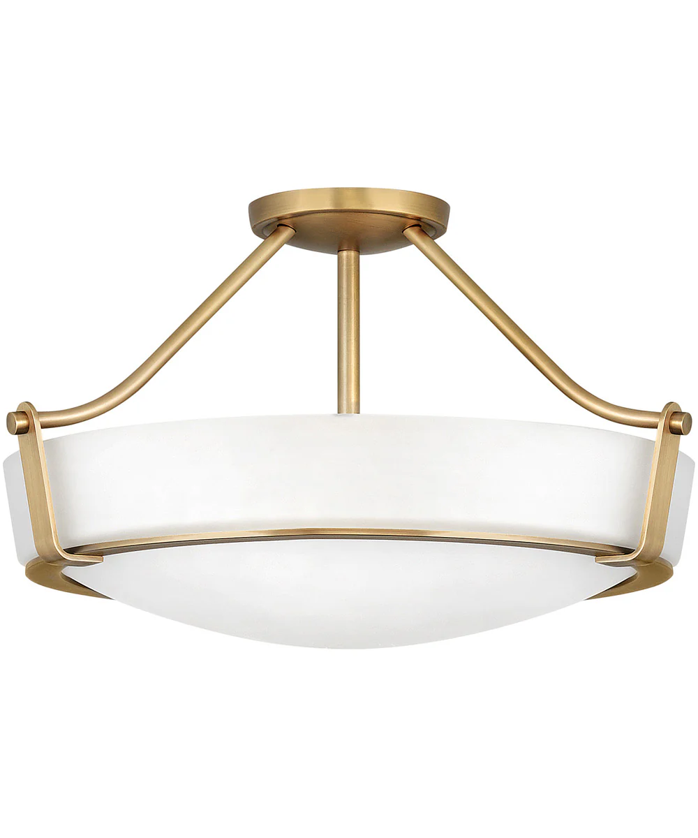 Hathaway 4-Light Large Semi-Flush Mount in Heritage Brass