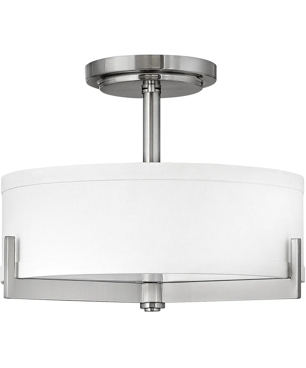 Hayes 3-Light Medium Semi-Flush Mount in Brushed Nickel