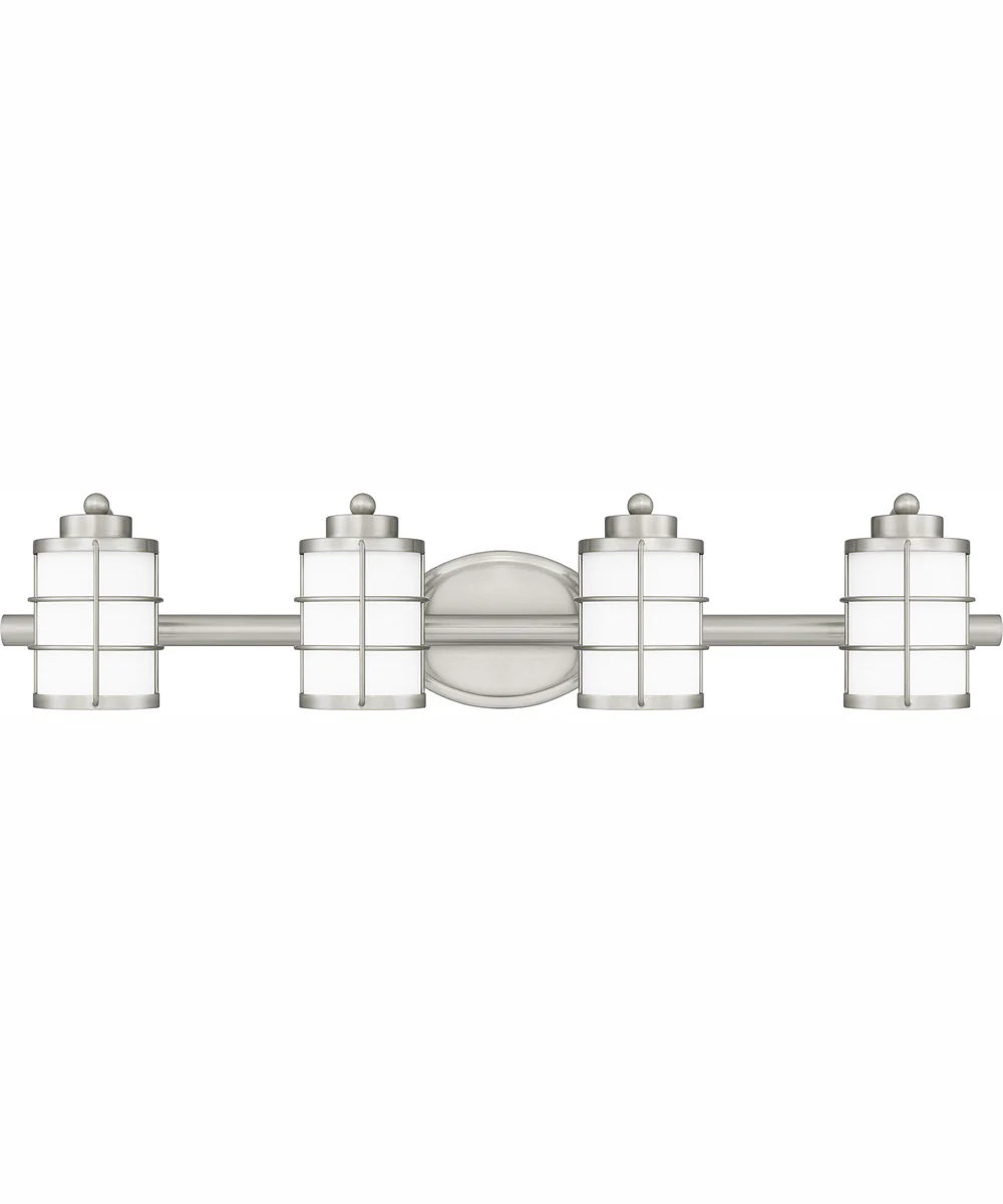 Hazlett Extra Large 4-light Bath Light Brushed Nickel
